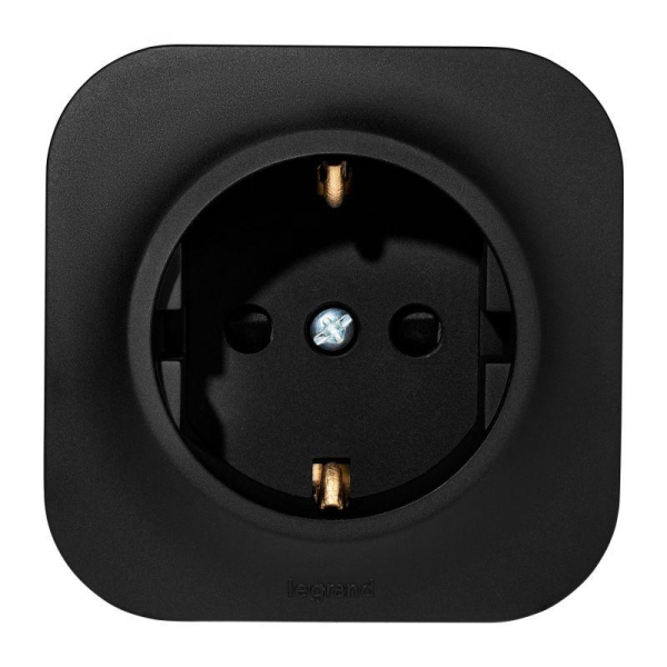Розетка 1-м ОП Quteo 16А IP20 250В 2P+E с заземл. защ. шторки черн. матов. IEK 782476