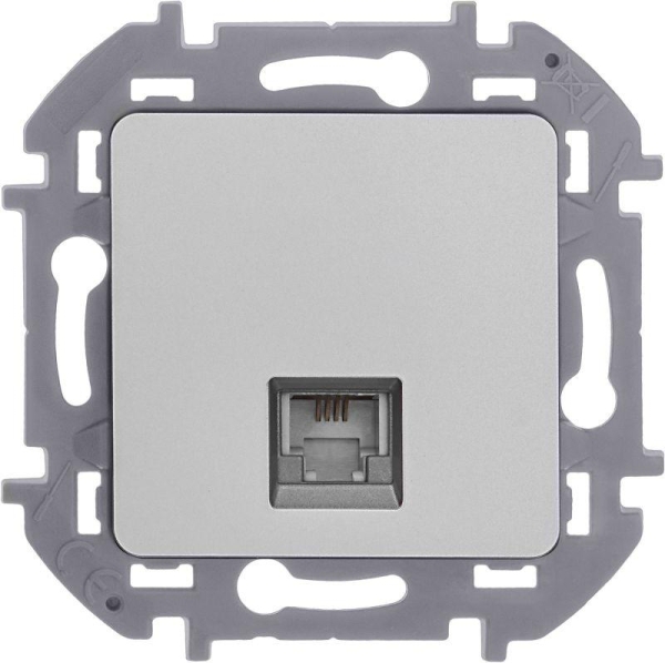 Розетка телефонная Inspiria RJ11 механизм алюм. IEK 673822 Розетка телефонная Inspiria RJ11 механизм алюм. IEK 673822