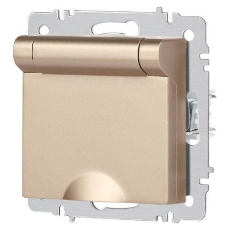 Розетка 1-м СП Accent 6-203-04 16А IP20 250В 2P+E Schuko с крышкой шампань Intro Б0063738 Розетка 1-м СП Accent 6-203-04 16А IP20 250В 2P+E Schuko с крышкой шампань Intro Б0063738