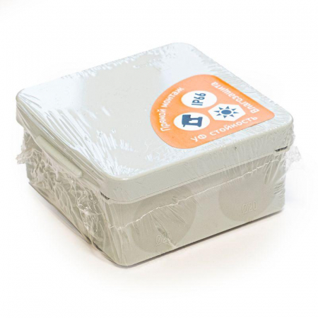 Коробка распределительная ОП для прямого монтажа двухкомпонентн. безгалогенная (HF) 100х100х50 Промрукав 60-0300