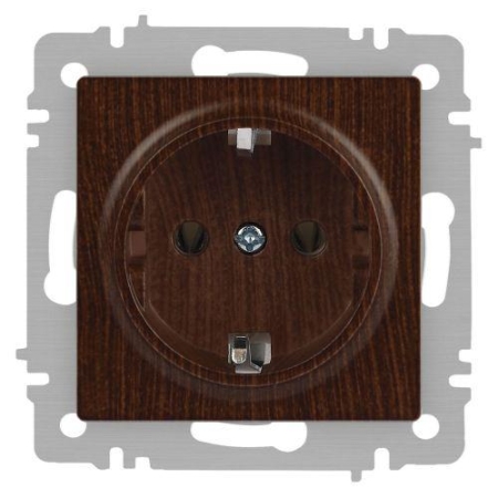 Розетка 1-м СП Accent 6-202-10 16А IP20 250В 2P+E Schuko венге Intro Б0063703 Розетка 1-м СП Accent 6-202-10 16А IP20 250В 2P+E Schuko венге Intro Б0063703
