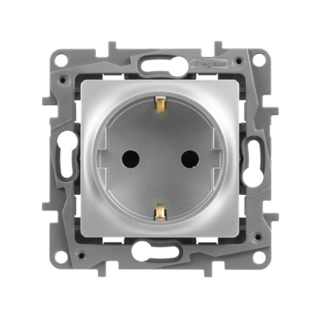 Розетка 1-м СП Etika 16А IP31 250В 2P+E с заземл. защ. шторки немецк. стандарт винтов. клеммы механизм алюм. IEK 672422 Розетка 1-м СП Etika 16А IP31 250В 2P+E с заземл. защ. шторки немецк. стандарт винтов. клеммы механизм алюм. IEK 672422