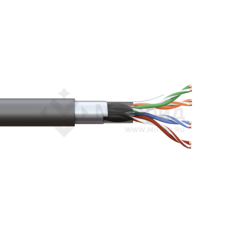 Кабель витая пара F/UTP кат.5E 4 пары 24 AWG solid внешн. LDPE черн. (м) TERACOM PRO EKF TRP-5EFTP-04PE-BK-OUT3