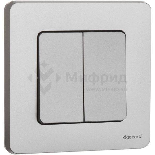 Выключатель 2-кл. 1п 1мод. СП Inspiria 10А IP20 250В 10AX механизм алюм. IEK 673622