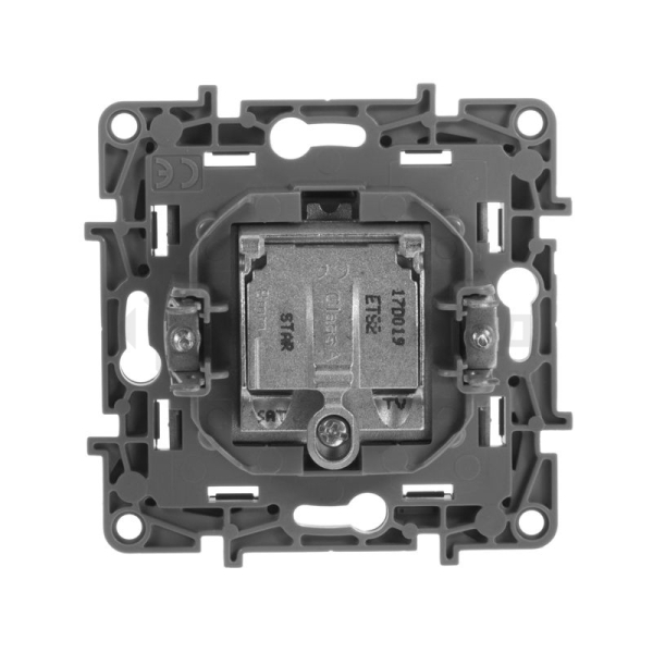 Розетка телевизионная TV/SAT 2вых. СП Etika двухкабельная механизм антрацит IEK 672657
