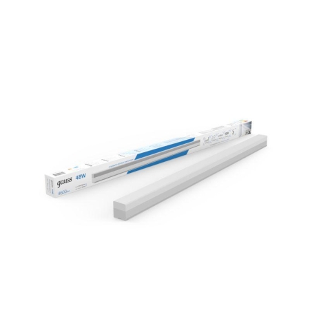 Светильник светодиодный Shop Lighting 48Вт 6500К IP40 4600лм 1180х70х55мм ДПО подвесной линейный матов. рассеив. бел. GAUSS 883525348 Светильник светодиодный Shop Lighting 48Вт 6500К IP40 4600лм 1180х70х55мм ДПО подвесной линейный матов. рассеив. бел. GAUSS 883525348