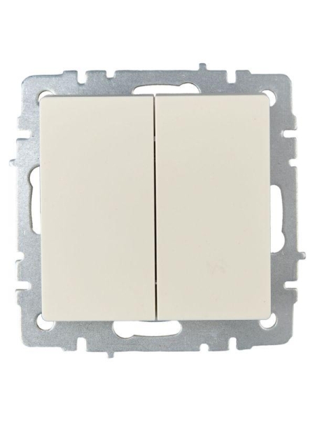 Выключатель проходной 2-кл. СП BRITE ВС10-2-6-БрКр 10А механизм беж. IEK BR-V22-0-10-K10