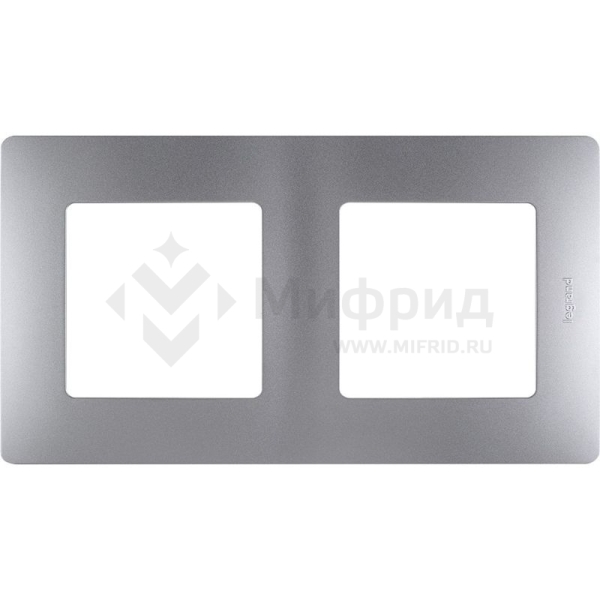 Рамка 2-м СП Etika IP20 алюм. IEK 672552