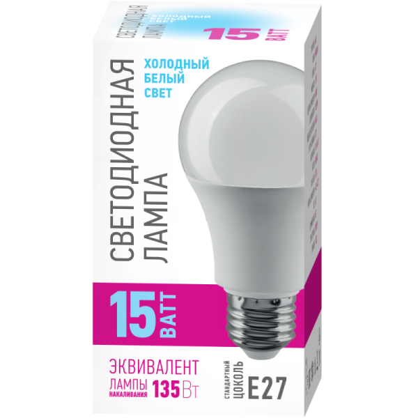 Лампа светодиодная 82 921 OLL-A60-15-230-4K-E27-PROMO 15Вт грушевидная 4000К E27 220-240В ОНЛАЙТ 82921