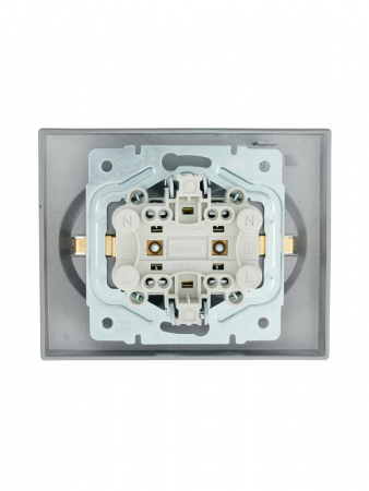 Розетка 2-м СП VESNA с заземл. ПБТ платина LEZARD 742-3500-127B Розетка 2-м СП VESNA с заземл. ПБТ платина LEZARD 742-3500-127B