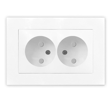 Розетка 2-м СП Афина 16А IP20 без заземл. защ. шторки в сборе бел. Universal A0048 Розетка 2-м СП Афина 16А IP20 без заземл. защ. шторки в сборе бел. Universal A0048