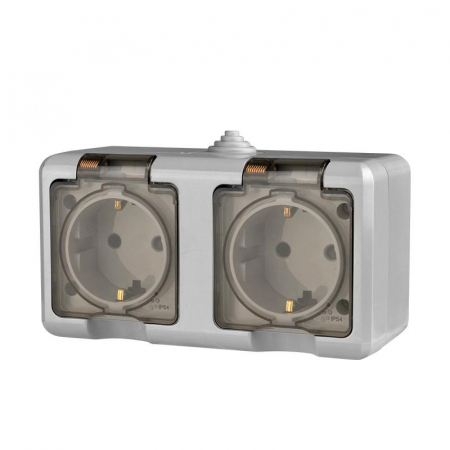 Розетка 2-м ОП Dita 16А IP54 250В с заземл. с прозр. крышкой сер.TOKOV ELECTRIC TKL-DT-R2Z-C06T-IP54 Розетка 2-м ОП Dita 16А IP54 250В с заземл. с прозр. крышкой сер.TOKOV ELECTRIC TKL-DT-R2Z-C06T-IP54