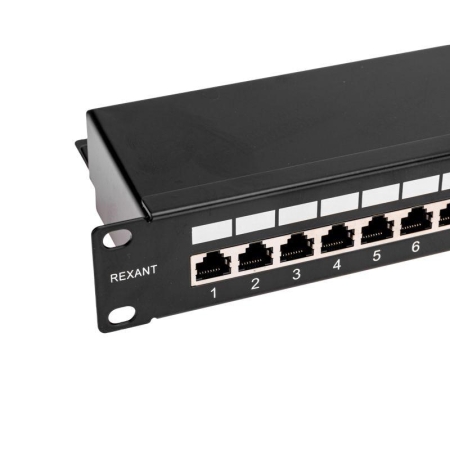 Панель коммутационная 19дюйм 1U 24 порта F/UTP RJ-45 CAT 5e PRO Rexant 02-0041 Панель коммутационная 19дюйм 1U 24 порта F/UTP RJ-45 CAT 5e PRO Rexant 02-0041