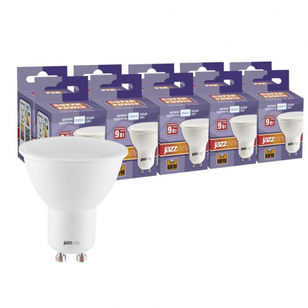 Лампа светодиодная PLED-SP 9Вт PAR16 4000К нейтр. бел. GU10 230В 50Гц (уп.10шт) JazzWay 5019430 Лампа светодиодная PLED-SP 9Вт PAR16 4000К нейтр. бел. GU10 230В 50Гц (уп.10шт) JazzWay 5019430