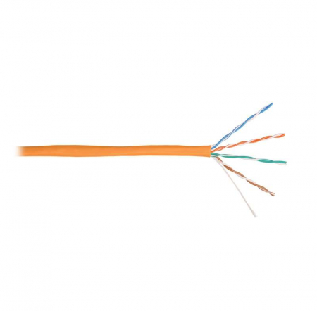 Кабель витая пара U/UTP кат.5E 4х2х24AWG solid LSZH нг(А)-HFLTx оранж. (уп.305м) NIKOLAN NKL 4100C-OR