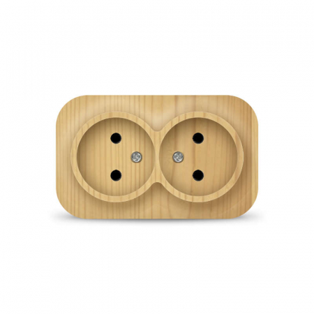 Розетка 2-м ОП 10А IP20 без заземл. сосна IONICH 1438 Розетка 2-м ОП 10А IP20 без заземл. сосна IONICH 1438