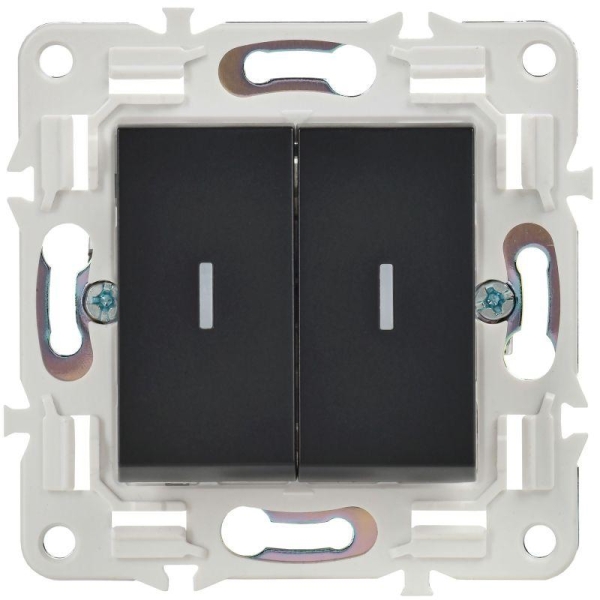 Выключатель 2-кл. SKANDY 10А SK-V09Bl с индикацией черн. IEK SK-V20-1-10-K02