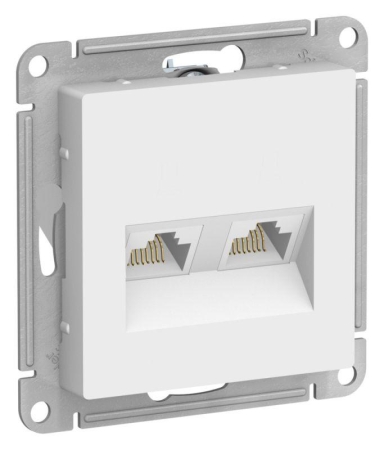 Розетка компьютерная 2-м AtlasDesign RJ45+RJ45 кат.5E механизм лотос SE ATN001385 Розетка компьютерная 2-м AtlasDesign RJ45+RJ45 кат.5E механизм лотос SE ATN001385