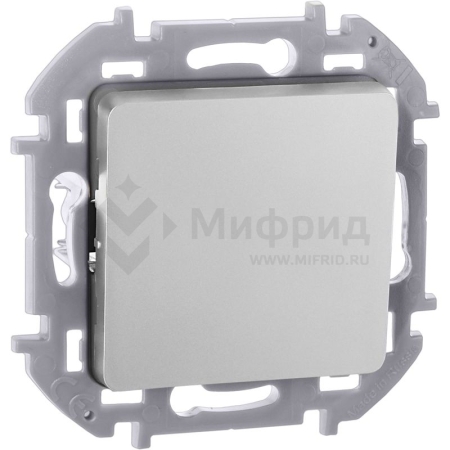 Выключатель кнопочный 1-кл. СП Inspiria 6А IP20 250В без фиксации НО/НЗ механизм алюм. IEK 673692