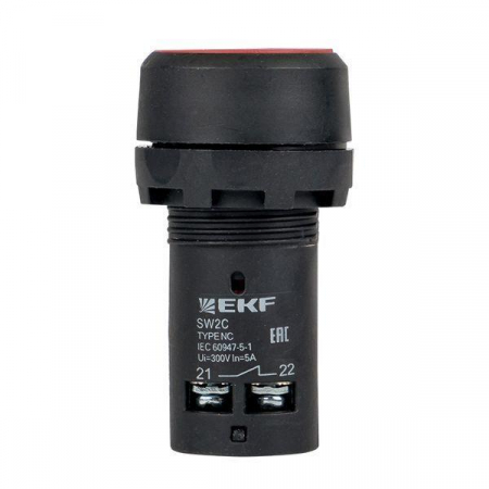 Кнопка SW2C-11 с фиксацией красн. NO+NC PROxima EKF sw2c-11f-r