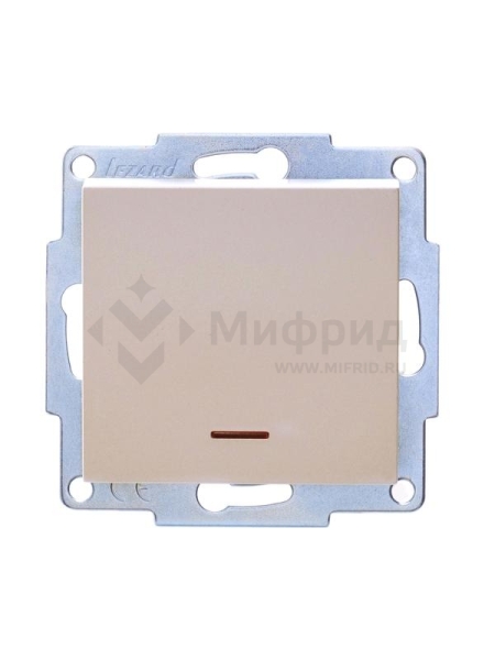 Выключатель 1-кл. 1п СП Vesna 10А IP20 с индикацией механизм крем. LEZARD 742-0388-111