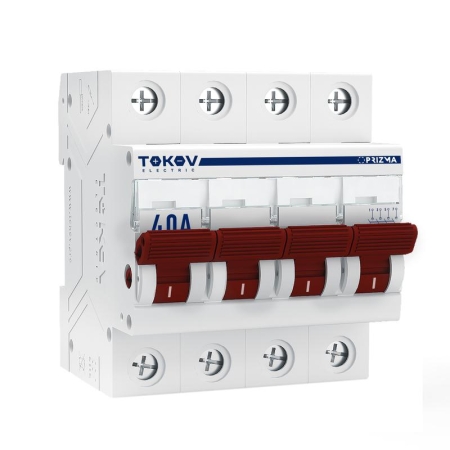 Выключатель нагрузки модульный 4п 40А PRIZMA TOKOV ELECTRIC TKE-PZ60-MDSI-4-40 Выключатель нагрузки модульный 4п 40А PRIZMA TOKOV ELECTRIC TKE-PZ60-MDSI-4-40