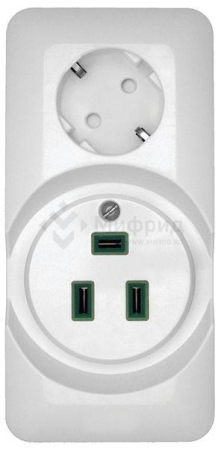 Розетка 2-м ОП Blanca / Прима 250В комбинир. для электроплиты 32А+силовая 16А (опт. упак.) бел. SE RA32-211R-B