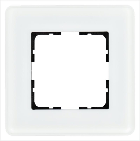 Рамка 1-м G-Glass закругленная стекло матов. бел. Jasmart G1001GW-RM Рамка 1-м G-Glass закругленная стекло матов. бел. Jasmart G1001GW-RM