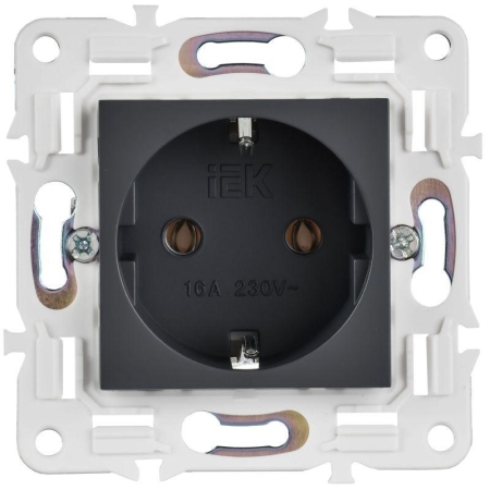 Розетка SKANDY 16А с заземл. без защ. шторок SK-R05T титан IEK SK-R11-16-K48