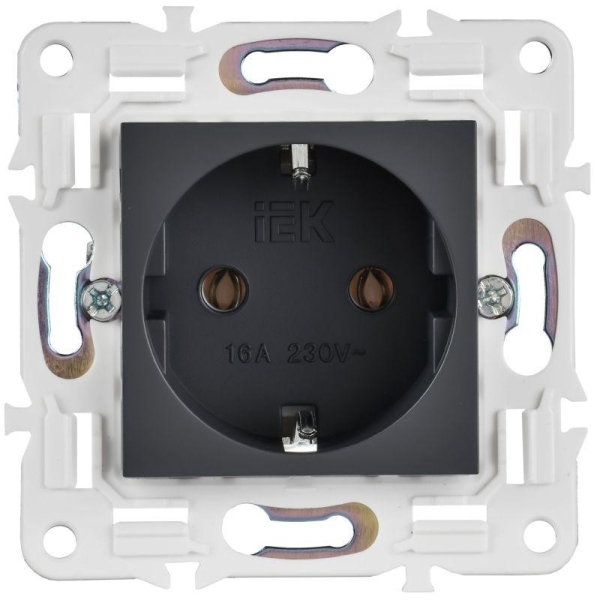 Розетка SKANDY 16А с заземл. без защ. шторок SK-R05T титан IEK SK-R11-16-K48