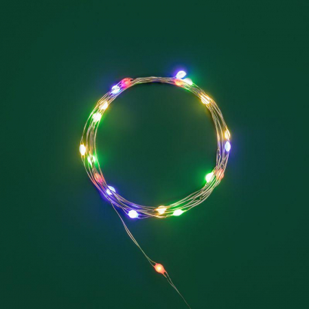 Гирлянда светодиодная "Роса" с крупными каплями 2м 20LED мультиколор 0.1Вт IP20 тонкий батарейный блок элементы питания 2хCR2032 (в компл.) Neon-Night 302-009 Гирлянда светодиодная "Роса" с крупными каплями 2м 20LED мультиколор 0.1Вт IP20 тонкий батарейный блок элементы питания 2хCR2032 (в компл.) Neon-Night 302-009