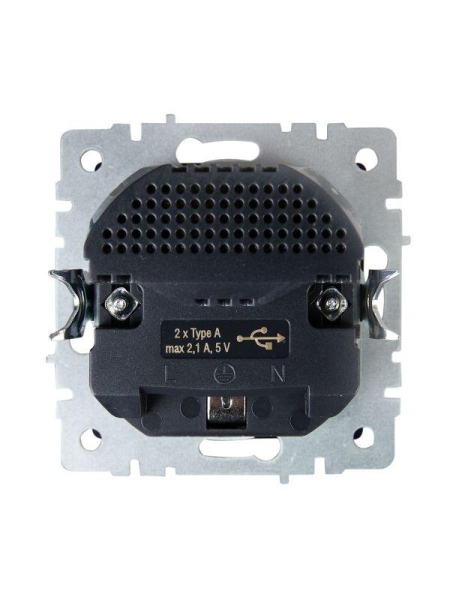 Розетка BRITE РЮш10-1-БрТБ 16А с USB A+A 2.1А с заземл. защ. шторки темн. механизм бронза IEK BR-R14-16-U21-D21-K45