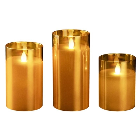 Свеча декоративная CL7-SET3-gd с пультом 3хAAA для каждой свечи (не в компл.) зол. (уп.3шт) ФАZА 5018822