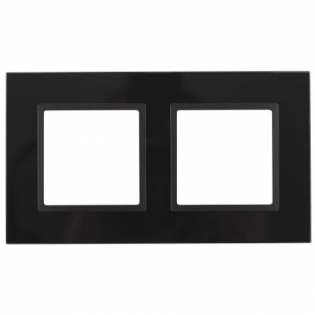 Рамка 2-м 14-5102-05 стекло Elegance черный+антрацит ЭРА Б0034492