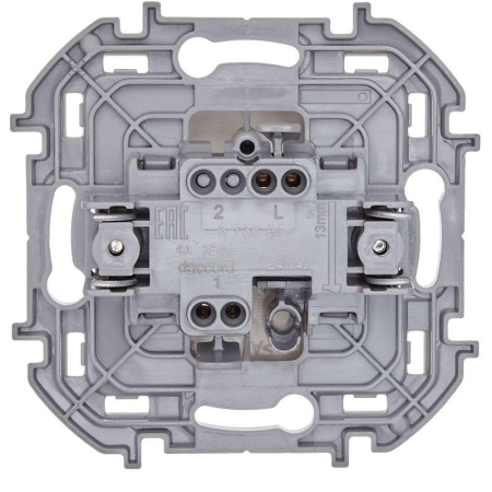 Выключатель кнопочный Inspiria 6А 250В без фиксации НО/НЗ механизм сл. кость Leg 673691