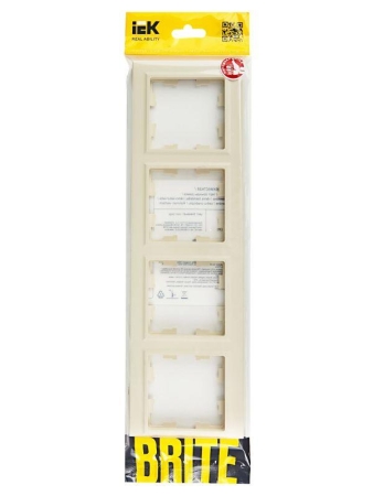 Рамка 4-м BRITE РУ-4-БрКр беж. IEK BR-M42-K10 Рамка 4-м BRITE РУ-4-БрКр беж. IEK BR-M42-K10