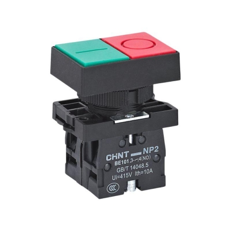 Кнопка двойная "Пуск-Стоп" NP2-EL8325 1НО+1НЗ AC230В IP40 (R) CHINT 574114