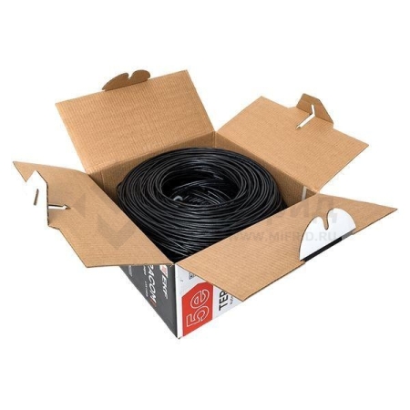 Кабель витая пара U/UTP кат.5E 4 пары 24 AWG solid внешн. LDPE черн. (м) TERACOM PRO EKF TRP-5EUTP-04PE-BK-OUT3