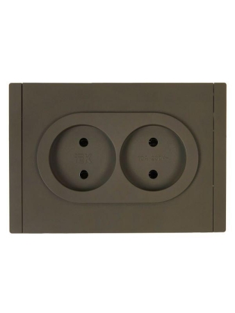 Розетка 2-м СП FORTE&PIANO FP326 10А без заземл. без защ. шторок безвинт. крепл. сер. IEK FP-R20-10-1-K03