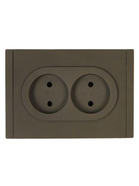 Розетка 2-м СП FORTE&PIANO FP326 10А без заземл. без защ. шторок безвинт. крепл. сер. IEK FP-R20-10-1-K03