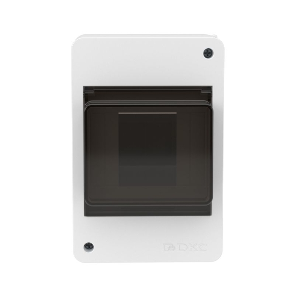 Щиток настенный 4мод. с тонированной дверцей бел. DKC F04W0WD