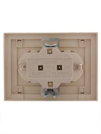 Розетка 2-м СП Rain с заземл. керамика крем. LEZARD 703-0303-127 Розетка 2-м СП Rain с заземл. керамика крем. LEZARD 703-0303-127