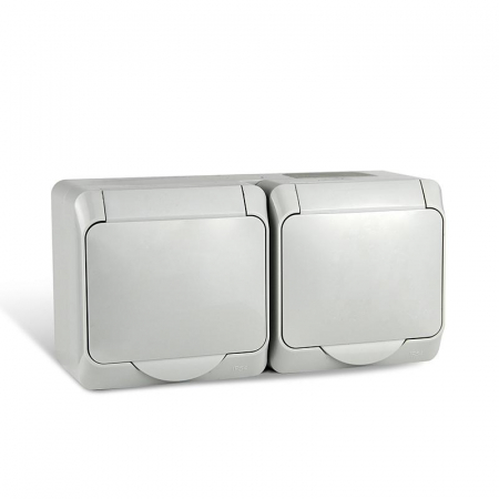 Розетка 2-м ОП Nix 16А IP54 250В с заземл. с крышкой сер. TOKOV ELECTRIC TKE-NX-R2Z-C06-IP54 Розетка 2-м ОП Nix 16А IP54 250В с заземл. с крышкой сер. TOKOV ELECTRIC TKE-NX-R2Z-C06-IP54