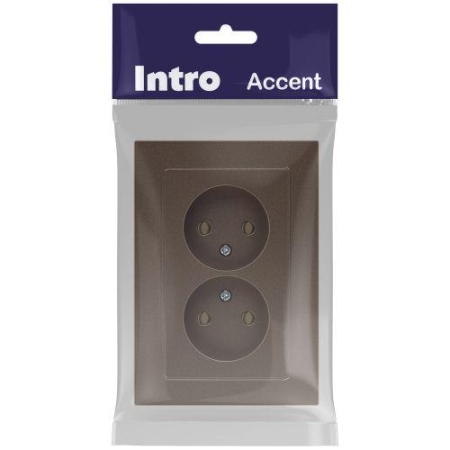 Розетка 2-м СП Accent 6-204-08 16А IP20 250В 2P AL/CU бронза Intro Б0063472 Розетка 2-м СП Accent 6-204-08 16А IP20 250В 2P AL/CU бронза Intro Б0063472