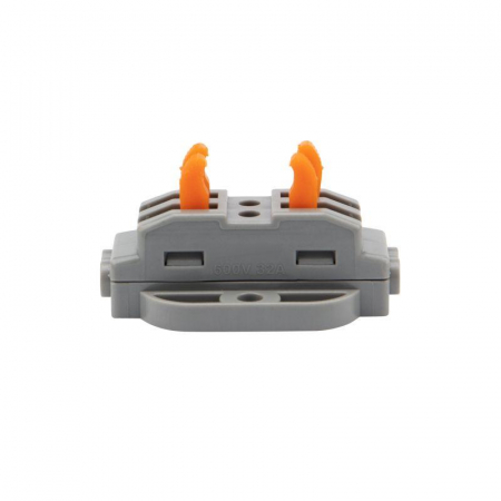 Клемма строительно-монтажная СМК проходная 222-422P 2п 0.08-4кв.мм с монтажной площадкой сер. (блист.5шт) Rexant 07-6262-5