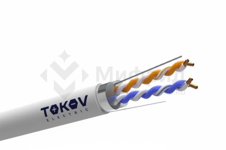 Кабель витая пара F/UTP 2х2х24AWG кат.5E PVC indoor 305м (м) TOKOV ELECTRIC TKE-C06-F22-5E-305-PVC