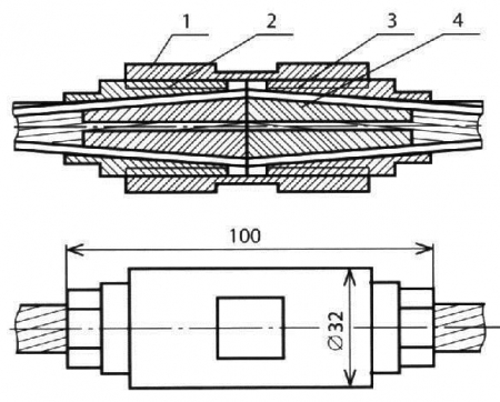 Зажим стыковой цанговый КС-085-2