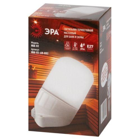 Светильник НББ 02-60-002 для бани керамика/стекло наклонный IP54 E27 max 60Вт 150х90х85 бел. Эра Б0064018 Светильник НББ 02-60-002 для бани керамика/стекло наклонный IP54 E27 max 60Вт 150х90х85 бел. Эра Б0064018
