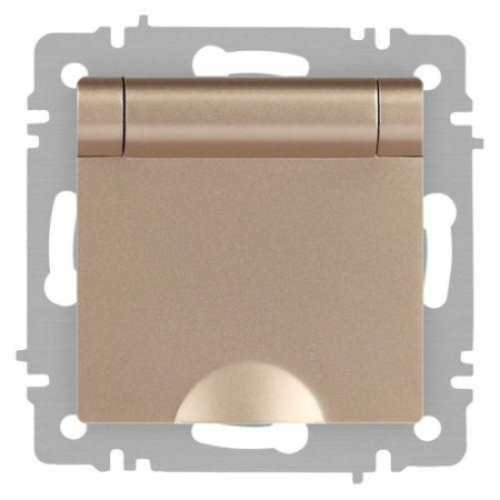 Розетка 1-м СП Accent 6-203-04 16А IP20 250В 2P+E Schuko с крышкой шампань Intro Б0063738 Розетка 1-м СП Accent 6-203-04 16А IP20 250В 2P+E Schuko с крышкой шампань Intro Б0063738