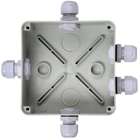 Коробка распаячная ОП 100х100х50 IP55 КМ41330 PG9 IEK UKO10-100-100-050-K51-55